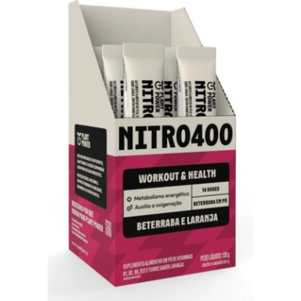 NITRO400 BETERRABA E LARANJA PLANT POWER 14 SACHêS DE 9G U Unica