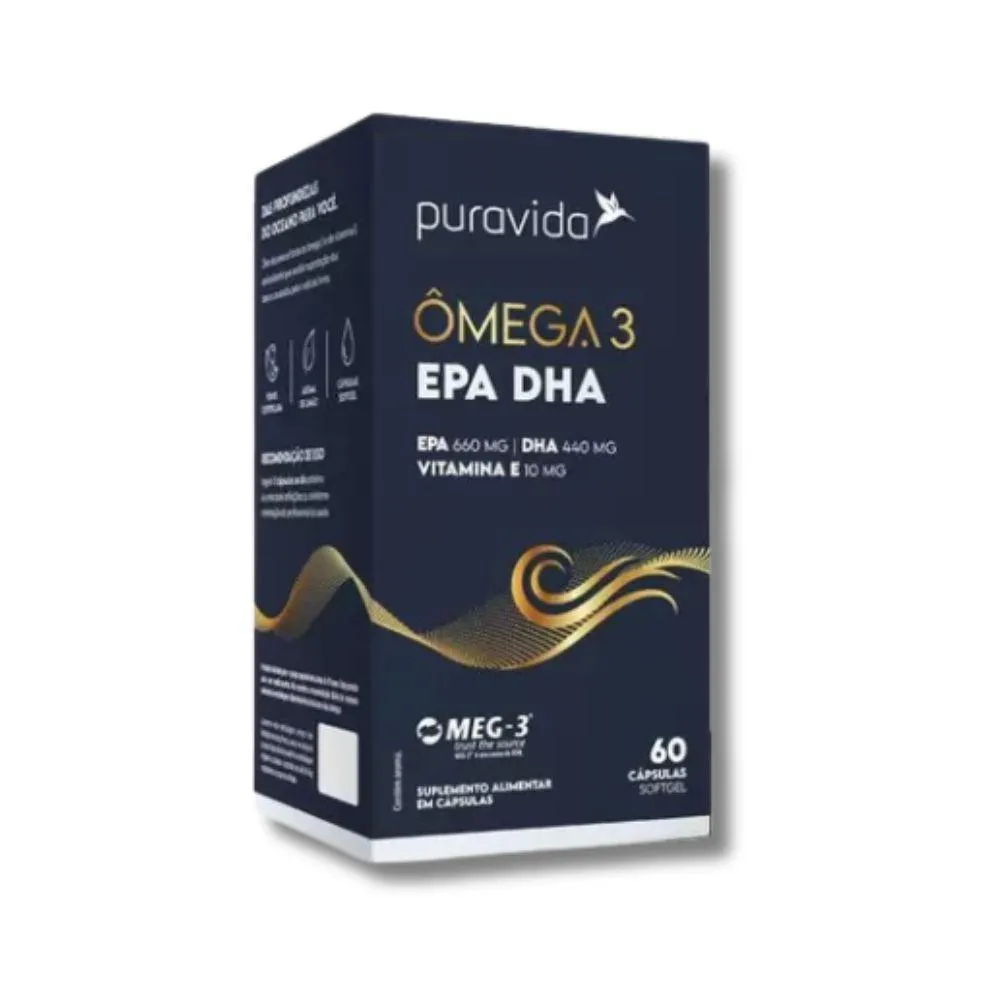 ÔMEGA-3 EPA DHA PURAVIDA 60 CAPS U Unica