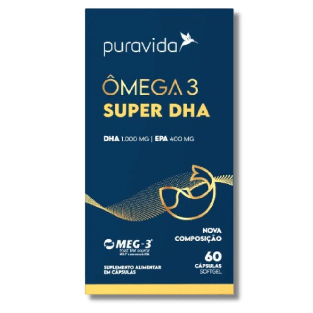 ÔMEGA-3 SUPER DHA PURAVIDA 60 CAP U Unica