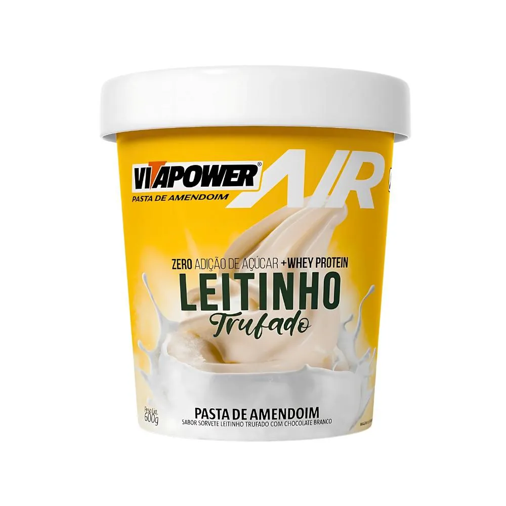 PASTA DE AMENDOIM SABOR SORVETE LEITINHO TRUFADO VITAPOWER 600G U Unica