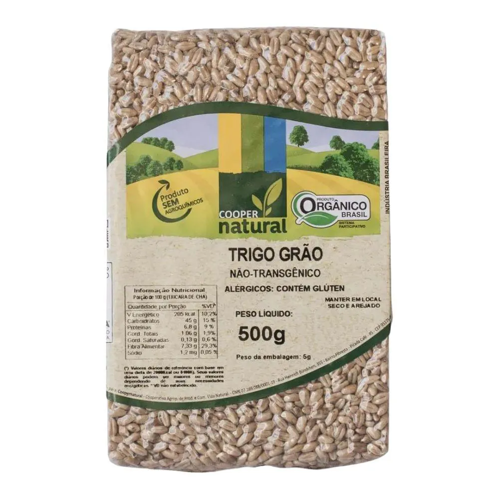 TRIGO EM GRãOS ORGâNICO COOPERNATURAL 500G U Unica
