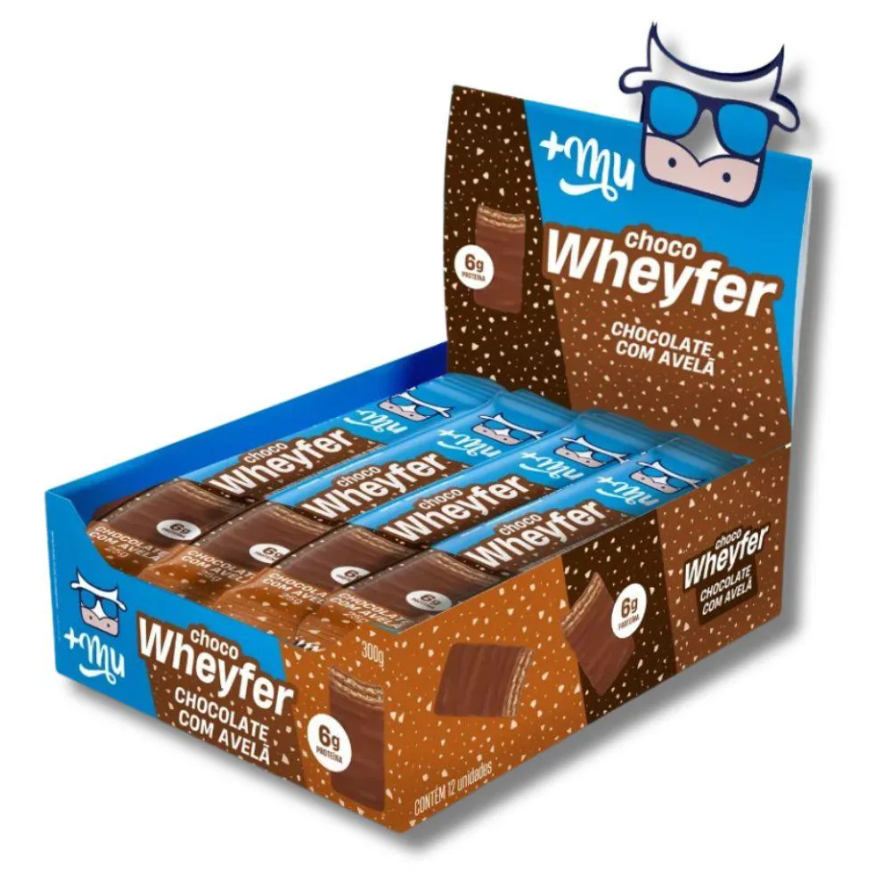 WAFER CHOCOWHEYFER SABOR CHOCOLATE COM AVELã +MU (CX C/ 12UN DE 25G) U Unica