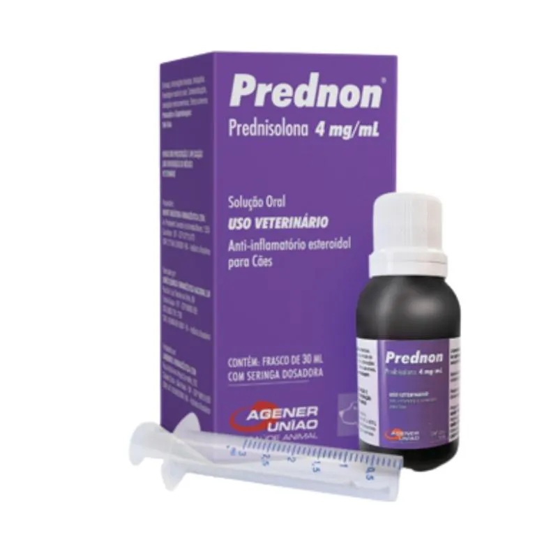 PREDNON PREDNISOLONA 4MG/ML CãES 30ML COM SERINGA