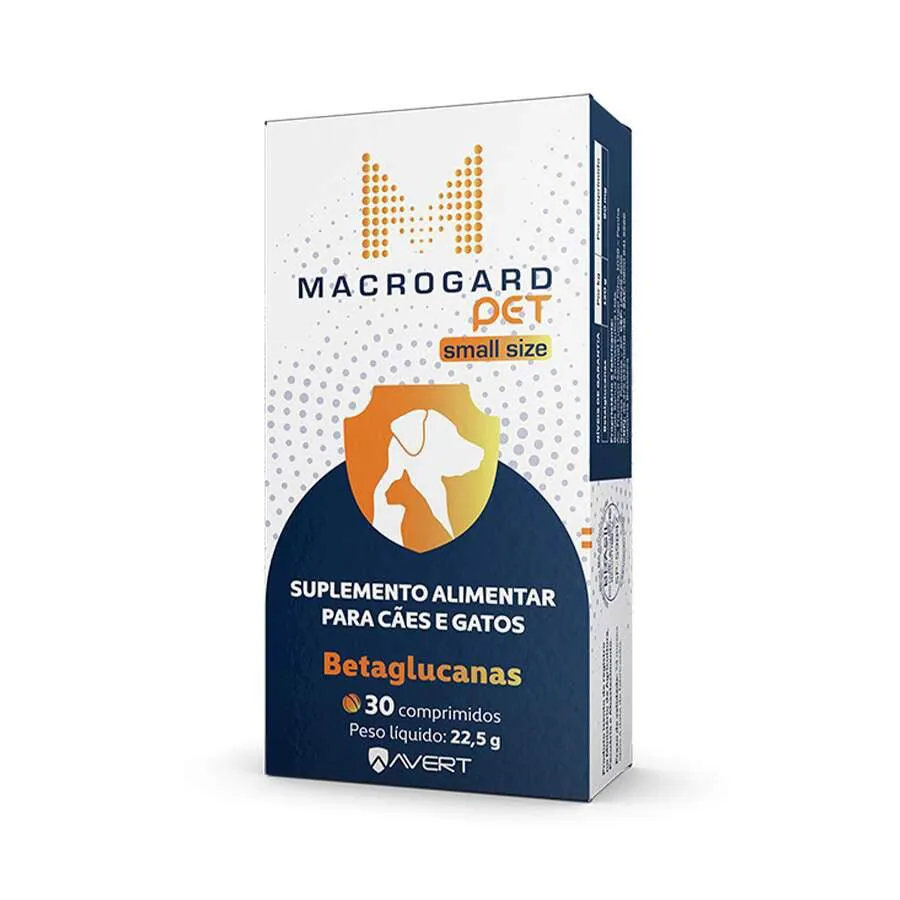SUPLEMENTO ALIMENTAR MACROGARD PET SMALL SIZE 30 COMPRIMIDOS PARA CãES E GATOS