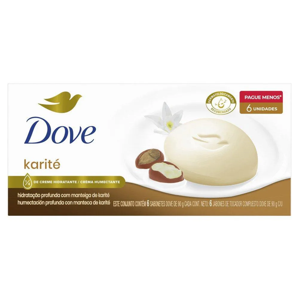 SABONETE DOVE KARITé 90G - EMBALAGEM COM 6 UNIDADES