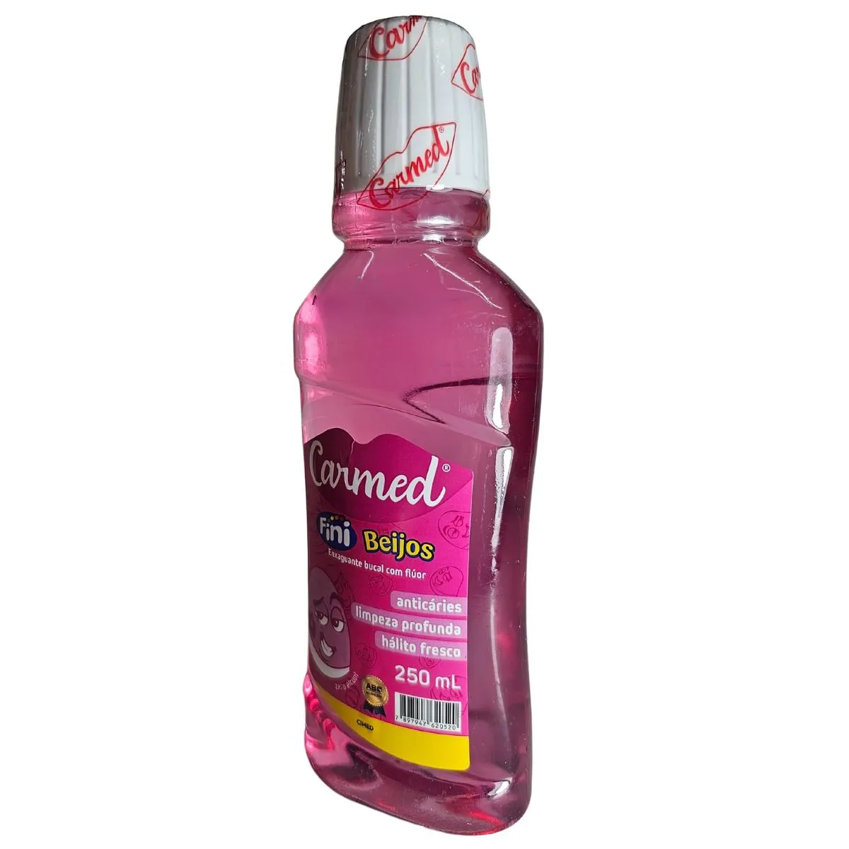 ENXAGUANTE BUCAL BEIJOS COM FLúOR ZERO ÁLCOOL FINI CARMED CIMED 250ML