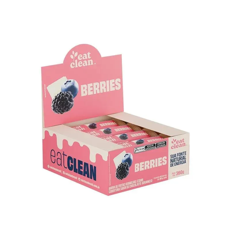 BARRINHA DE PROTEINA EAT CLEAN (DISPLAY COM 12 UNIDADES - 30G) - SABOR: BERRIES