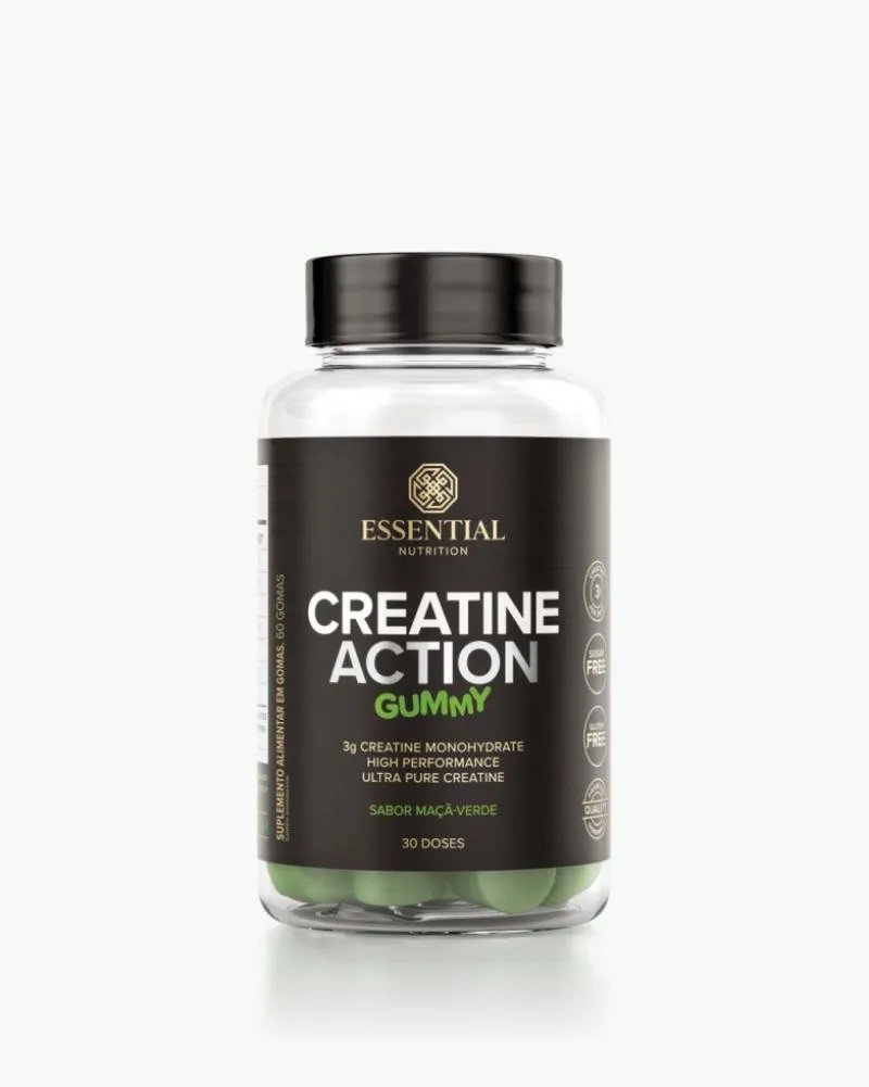 CREATINE ACTION GUMMY (240G) - 60 GOMAS - SABOR: MAçã VERDE
