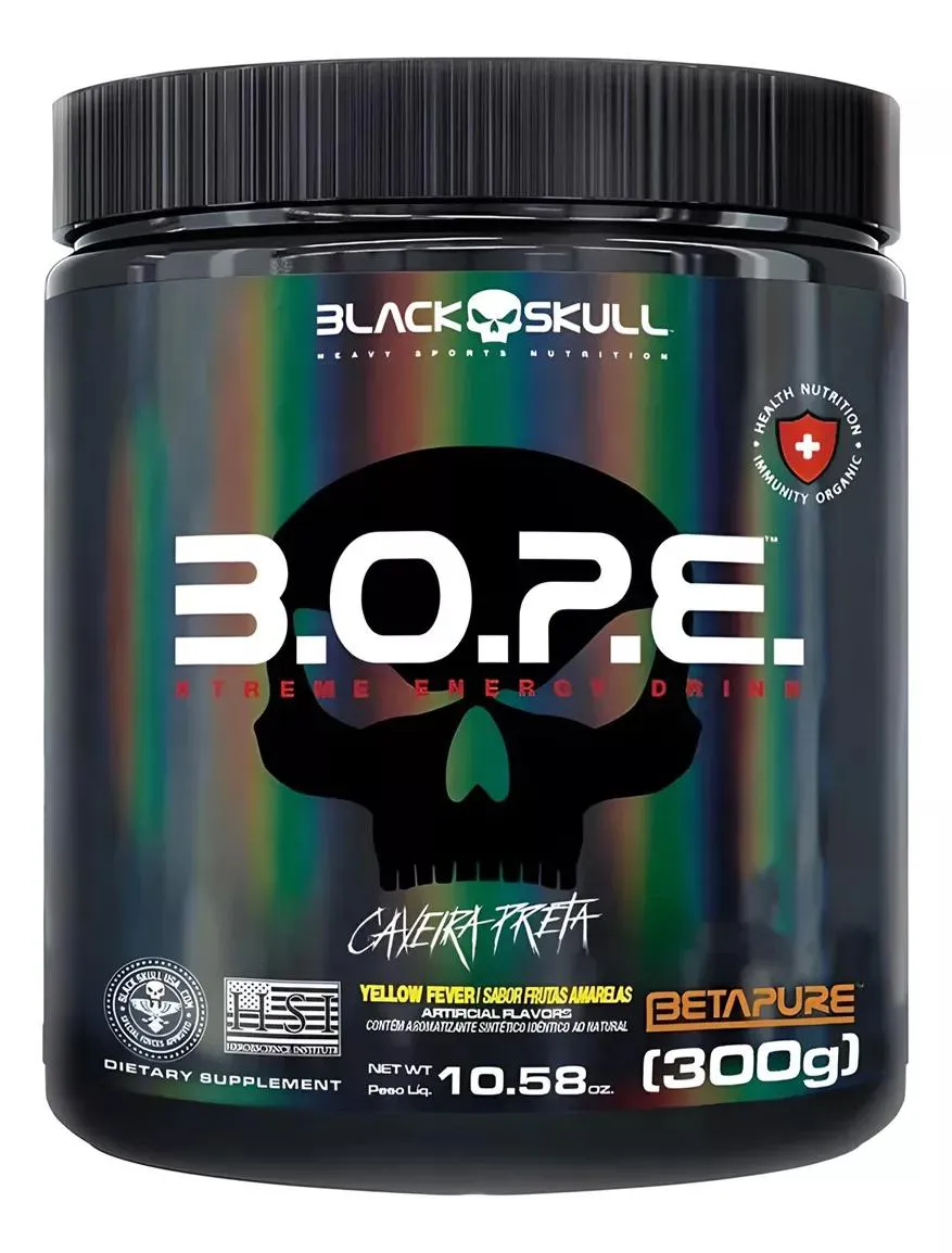 BOPE PRé TREINO BLACK SKULL FRUTAS AMARELAS 300G