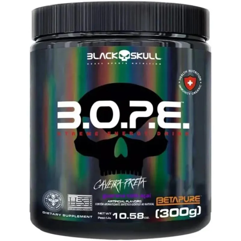 BOPE PRé TREINO BLACK SKULL GUARANá COM AçAI 300G