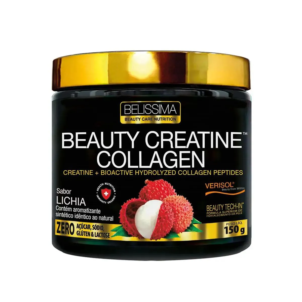 CREATINE BEAUTY CREATINA C/ COLáGENO SABOR LICHIA 150G BELISSIMA