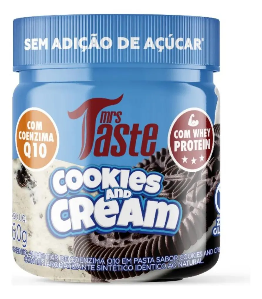 CREME DE COOKIES E CREAM C/ WHEY PROTEIN E COENZIMA Q10 160G MRS TASTE