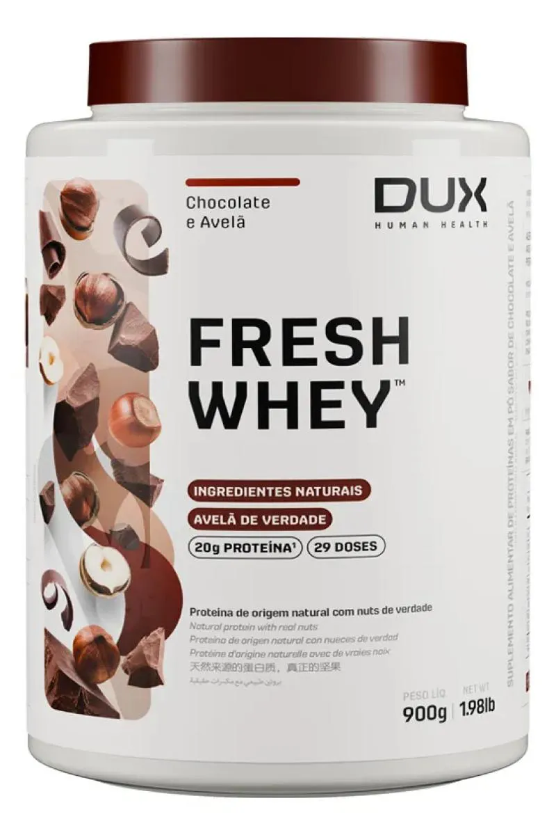 FRESH WHEY 3W ISOLADO HIDRO CHOCOLATE BELGA E AVELã 900G DUX