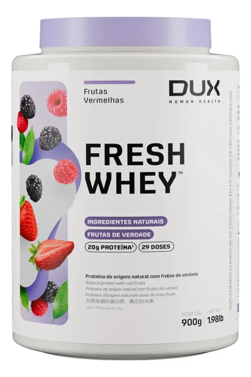 FRESH WHEY 3W ISOLADO HIDRO SABOR FRUTAS VERMELHAS 900G DUX