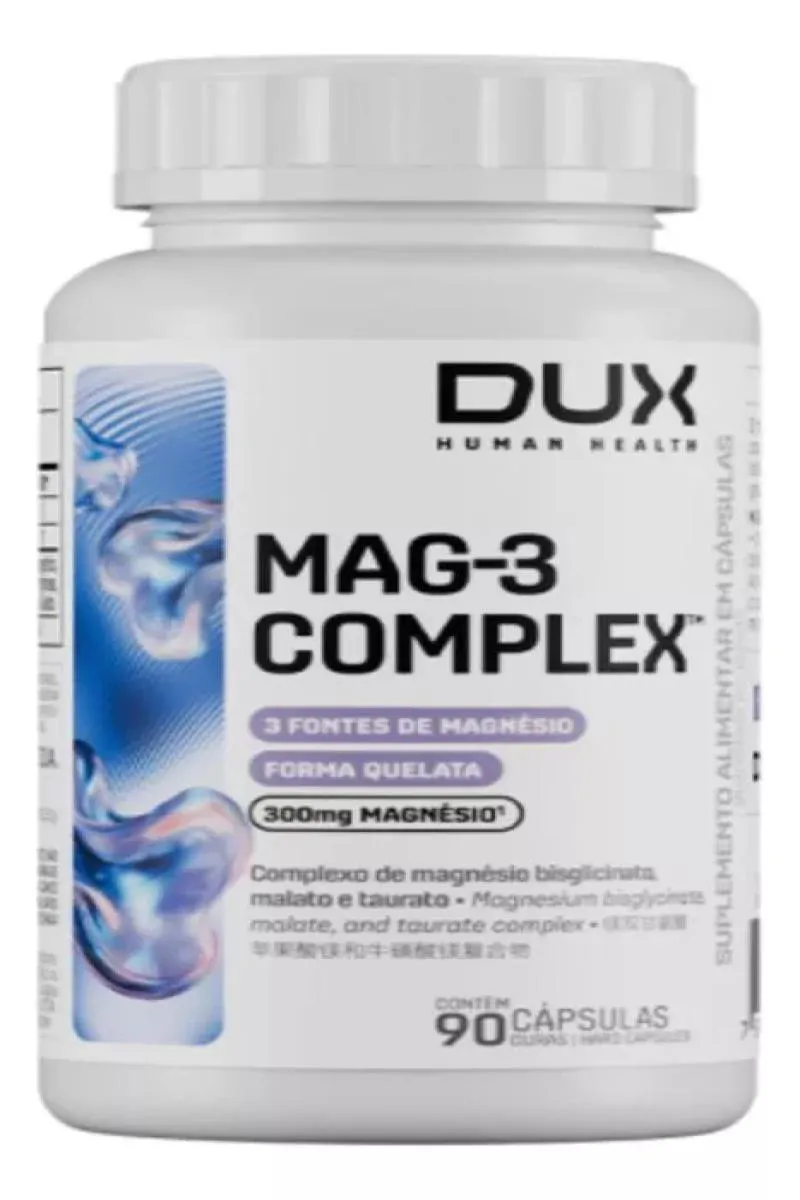 MAGNéSIO MAG-3 COMPLEX SEM SABOR POTE 90 CAPSULAS DUX