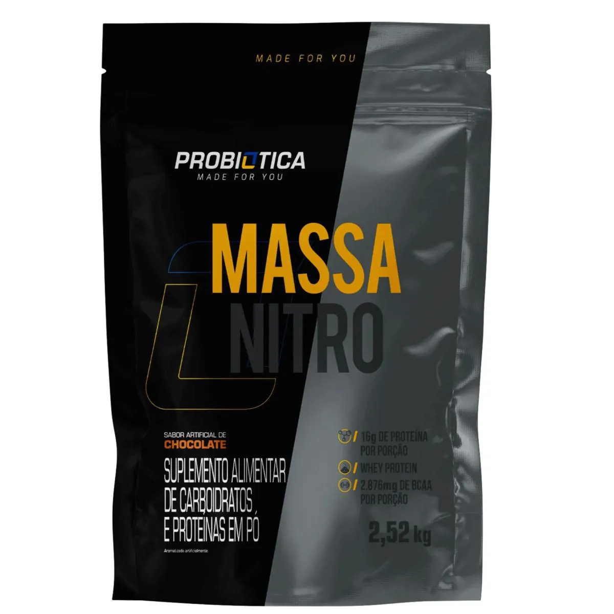 MASSA NITRO REFIL 2,52KG SABOR CHOCOLATE PROBIóTICA