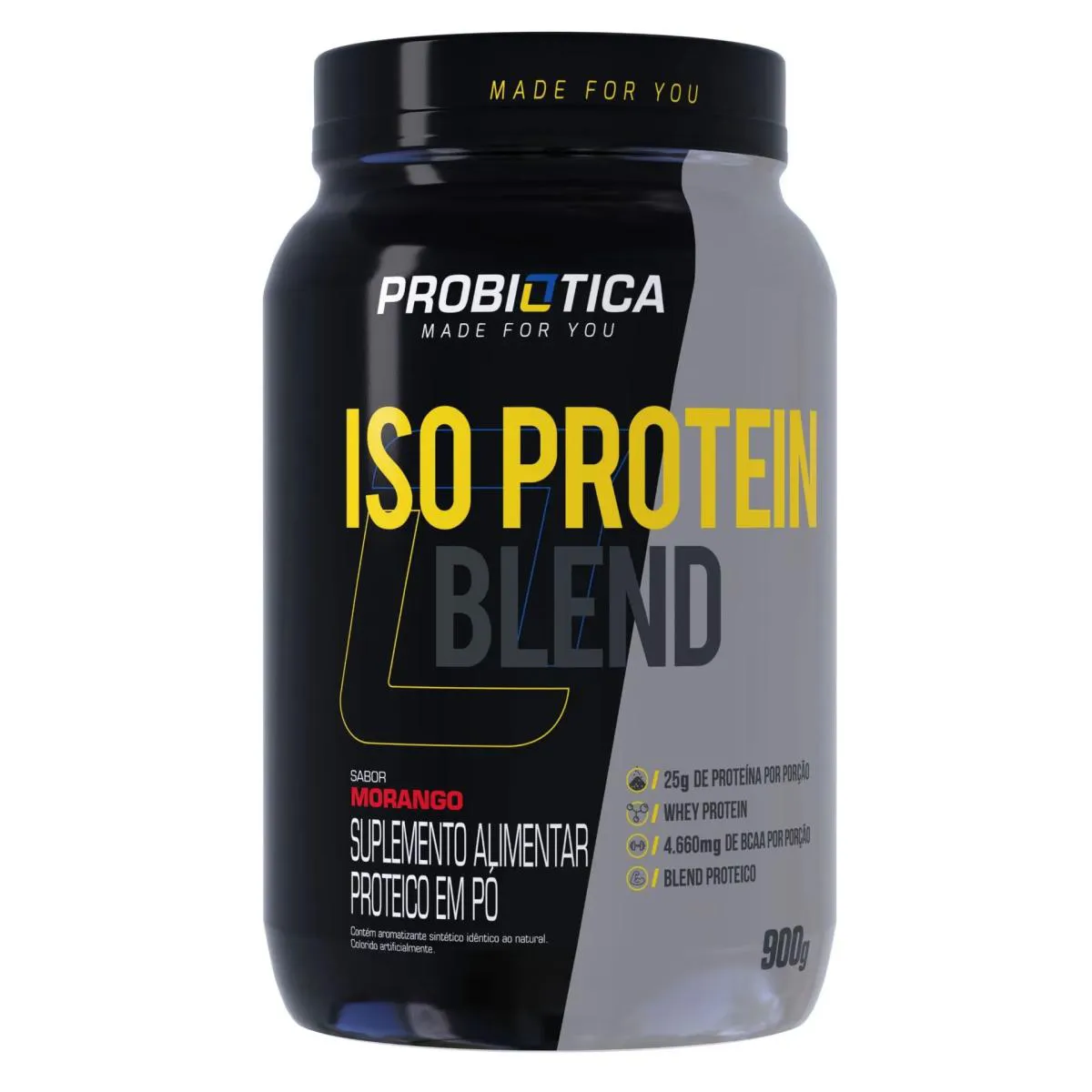 WHEY ISO PROTEIN BLEND POTE SABOR MORANGO 900G PROBIóTICA