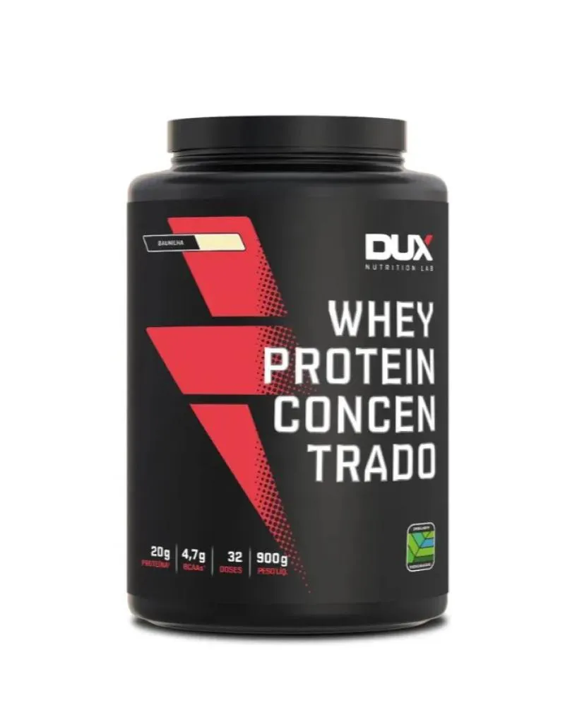 WHEY PROTEIN CONCENTRADO POTE SABOR BAUNILHA 900G DUX NUTRITION