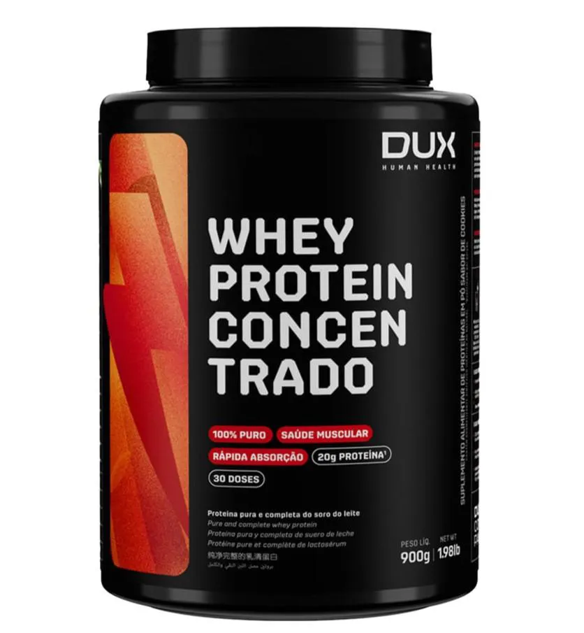 WHEY PROTEIN CONCENTRADO SABOR NEUTRO POTE 900G DUX
