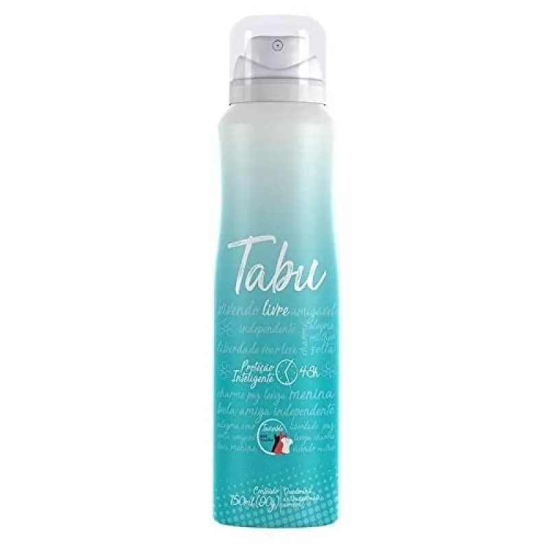 DESODORANTE ANTITRANSPIRANTE AEROSSOL INVISIBLE LIVRE 48H TABU 150ML SPRAY