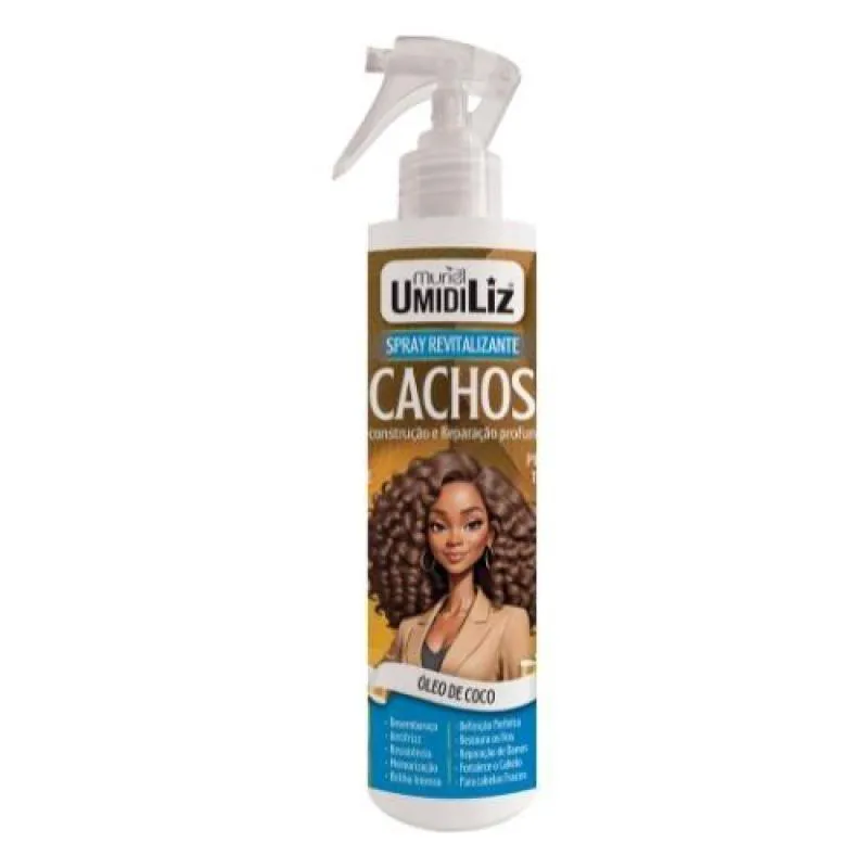 SPRAY FINALIZADOR MURIEL UMIDILIZ REVITALIZANTE DE CACHO ÓLEO COCO 250ML