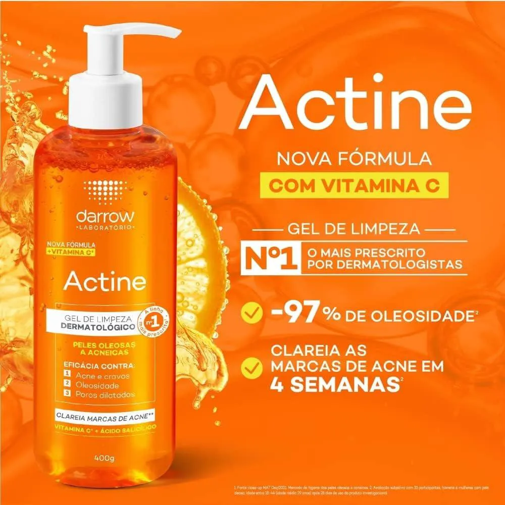 ACTINE GEL DE LIMPEZA FACIAL COM VITAMINA C 400G ORIGINAL