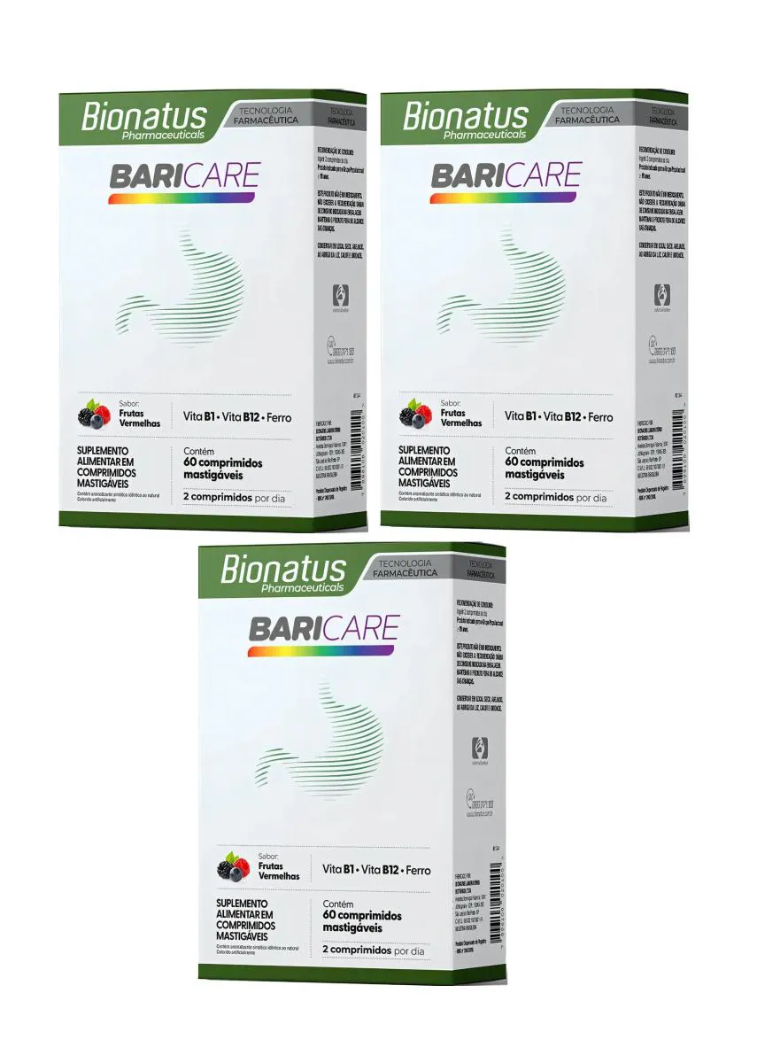 KIT 3 VITAMINA BARIáTRICA BARICARE 60 COMPRIMIDOS - BIONATUS