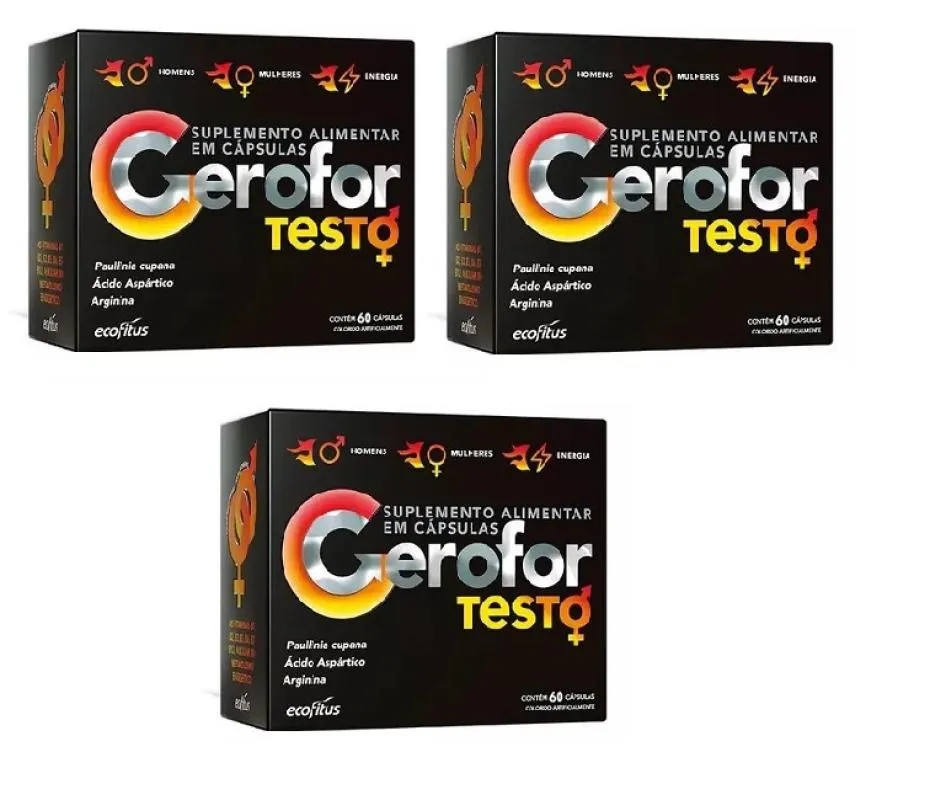 KIT 3 SUPLEMENTO GEROFOR TESTO 60CPS - ECOFíTUS