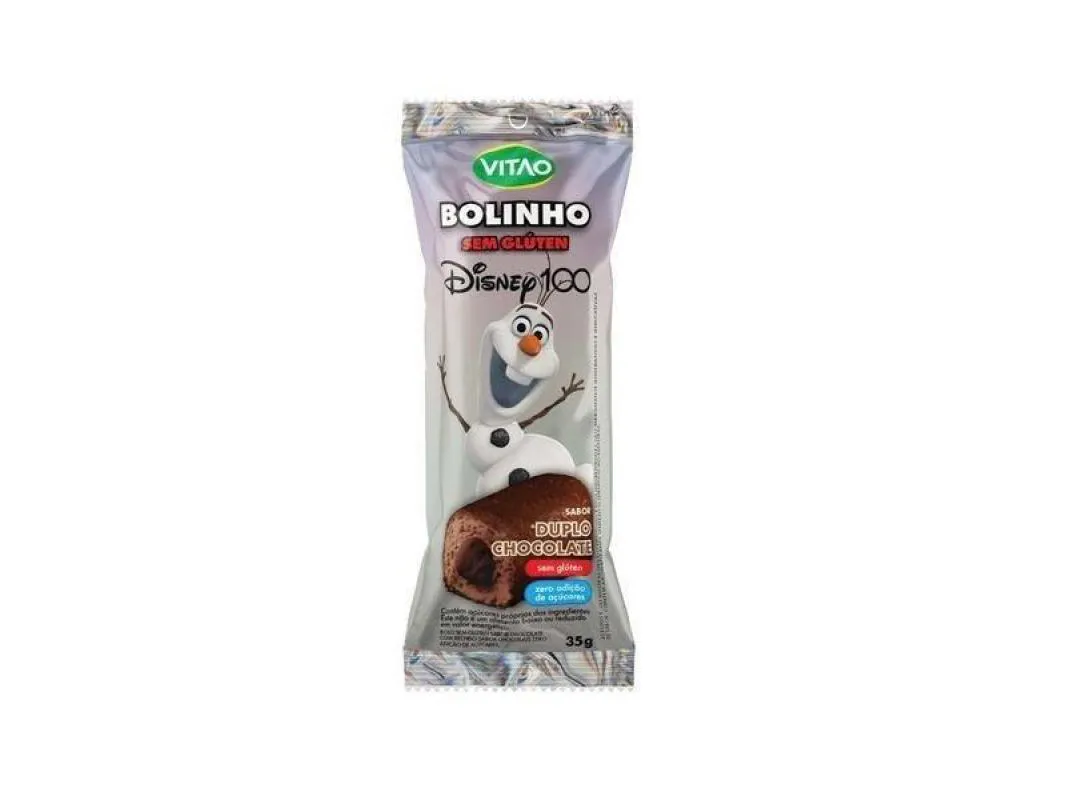 BOLINHO DISNEY SEM GLúTEN CHOCOLATE DUPLO 35G