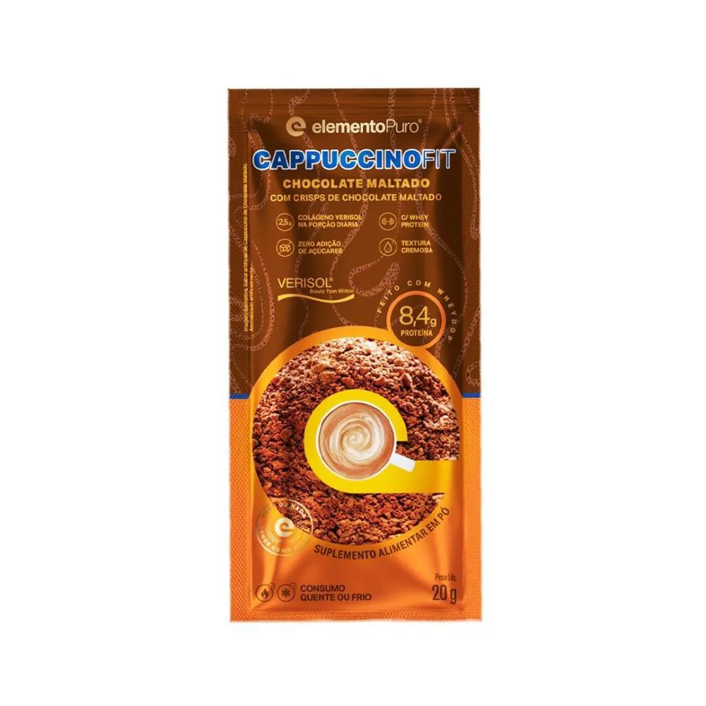CAPPUCCINOFIT CHOCOLATE MALTADO ELEMENTO PURO SACHê 20G