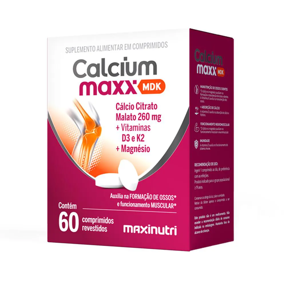 CALCIUM MAXX MDK CáLCIO CITRATO MALATO 260MG MAXINUTRI