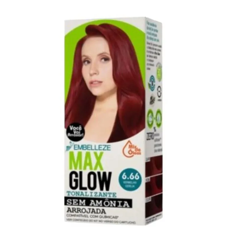 TINTURA MAX GLOW 6.66 VERMELHO CEREJA 74G
