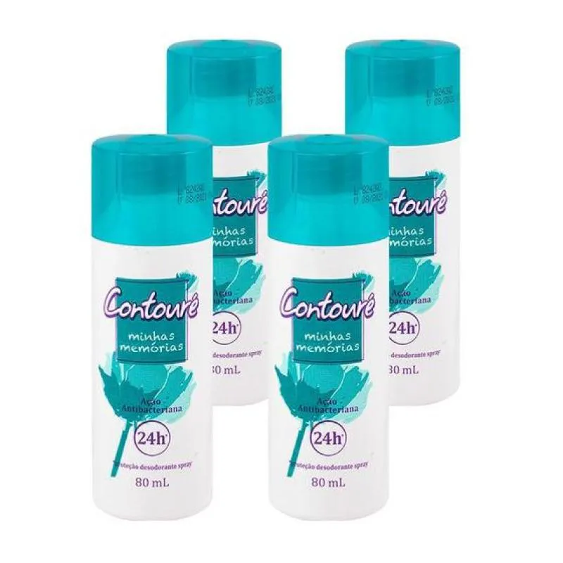 KIT COM 4 DESODORANTES SPRAY CONTOURé MINHAS MEMóRIA 80ML
