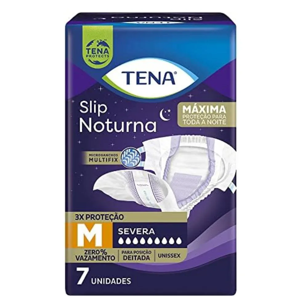 FRALDA GERIáTRICA UNISSEX TENA SLIP NOTURNA M 7 UNIDADES