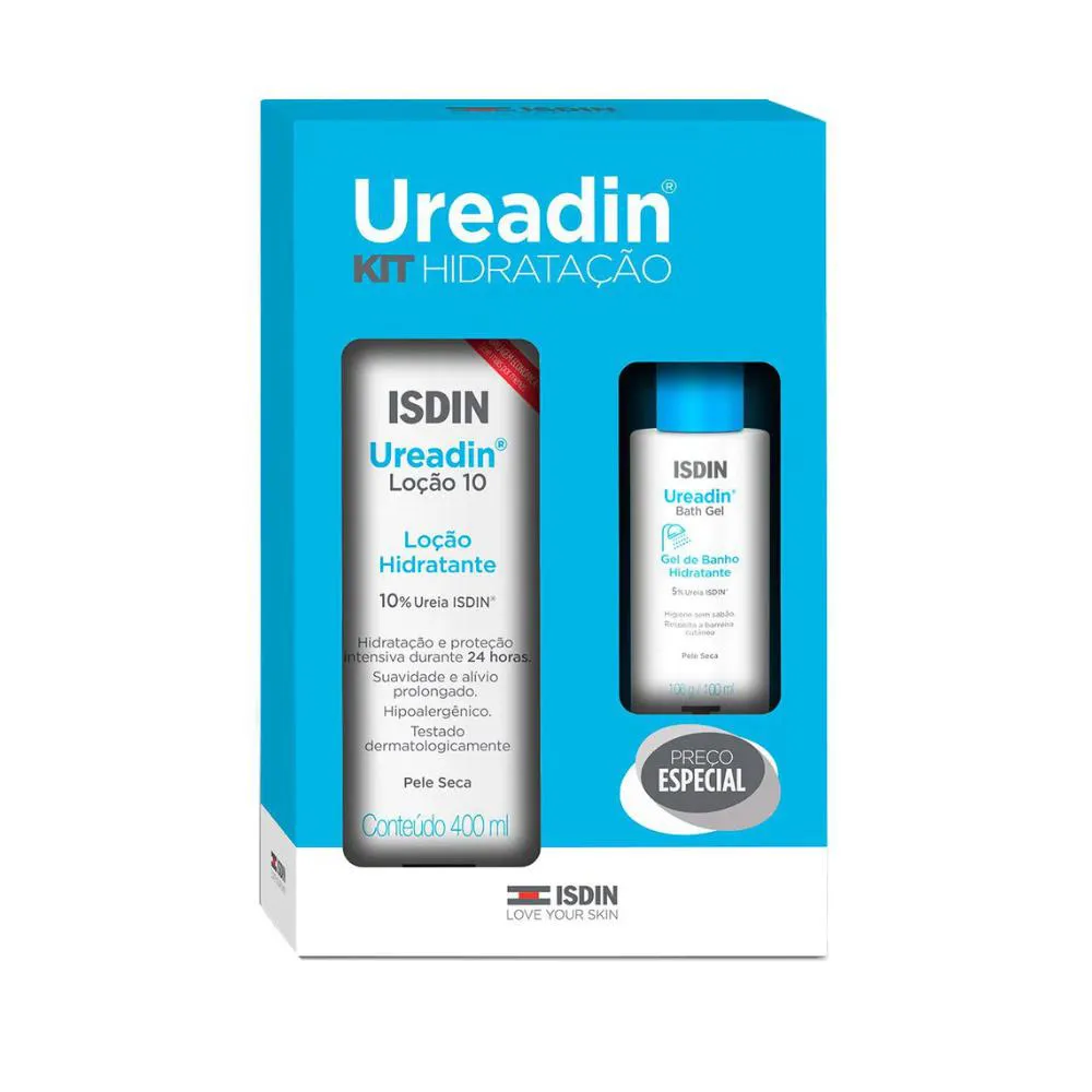 KIT ISDIN UREADIN LOçãO HIDRATANTE 400ML + GEL DE BANHO HIDRATANTE 100ML