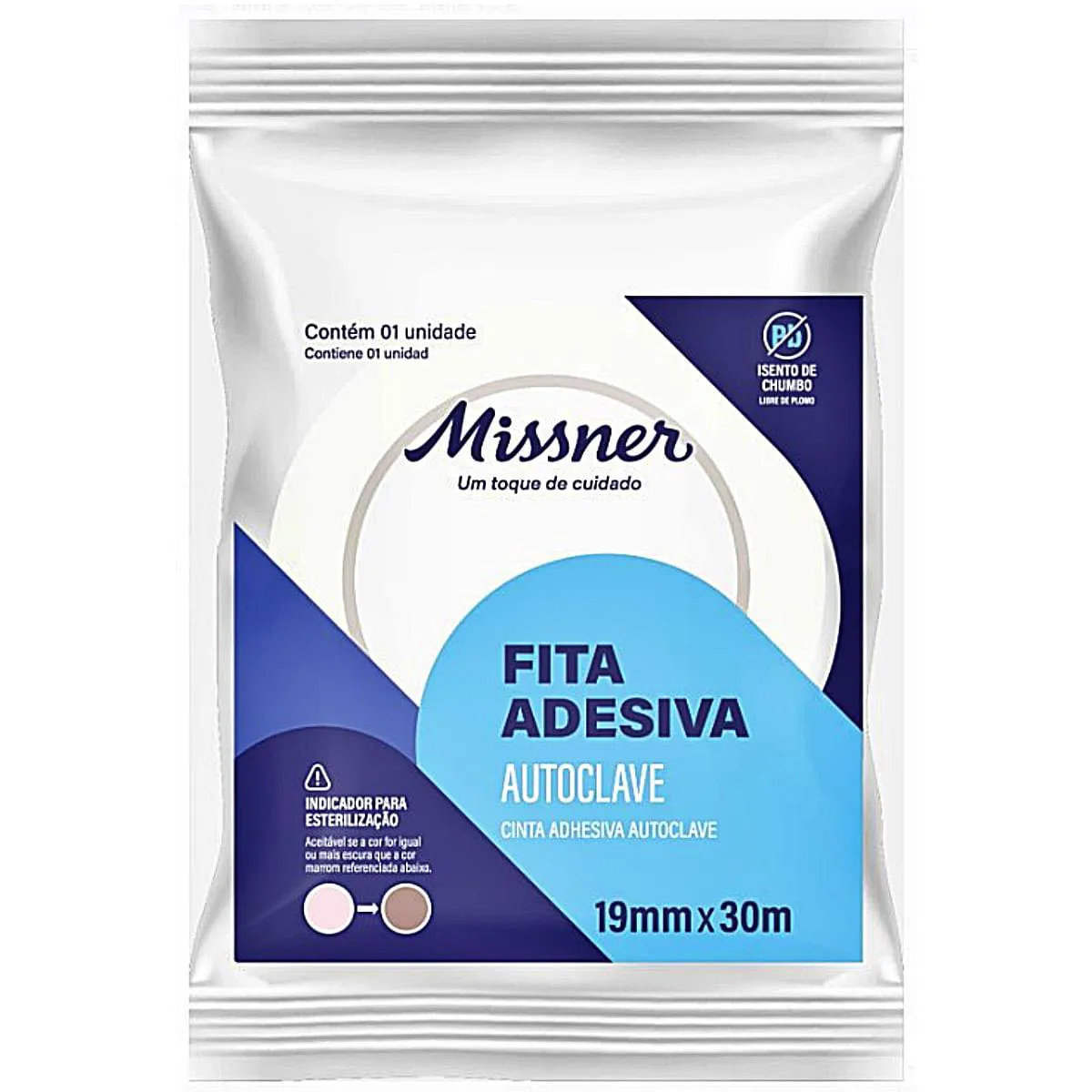 FITA ADESIVA PARA AUTOCLAVE MISSNER 19MMX30M - UNIDADE