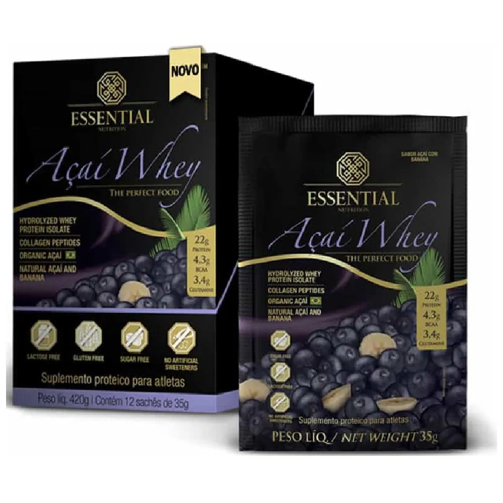 AçAí WHEY SACHê DISPLAY (12 UNIDADES 35G) 420G ESSENTIAL