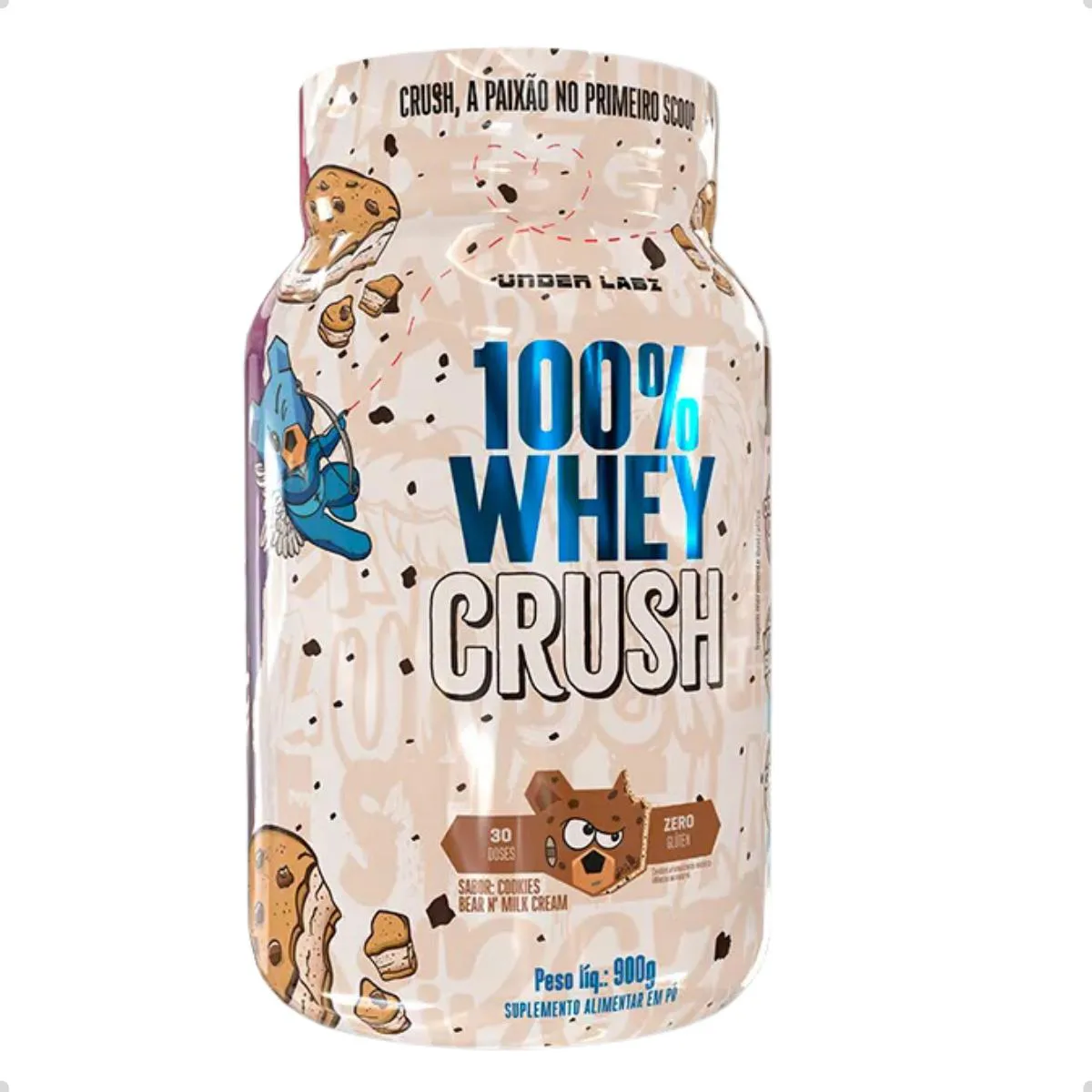 100% WHEY PROTEIN CRUSH CONCENTRADO 900G UNDER LABZ Cookies E Cream