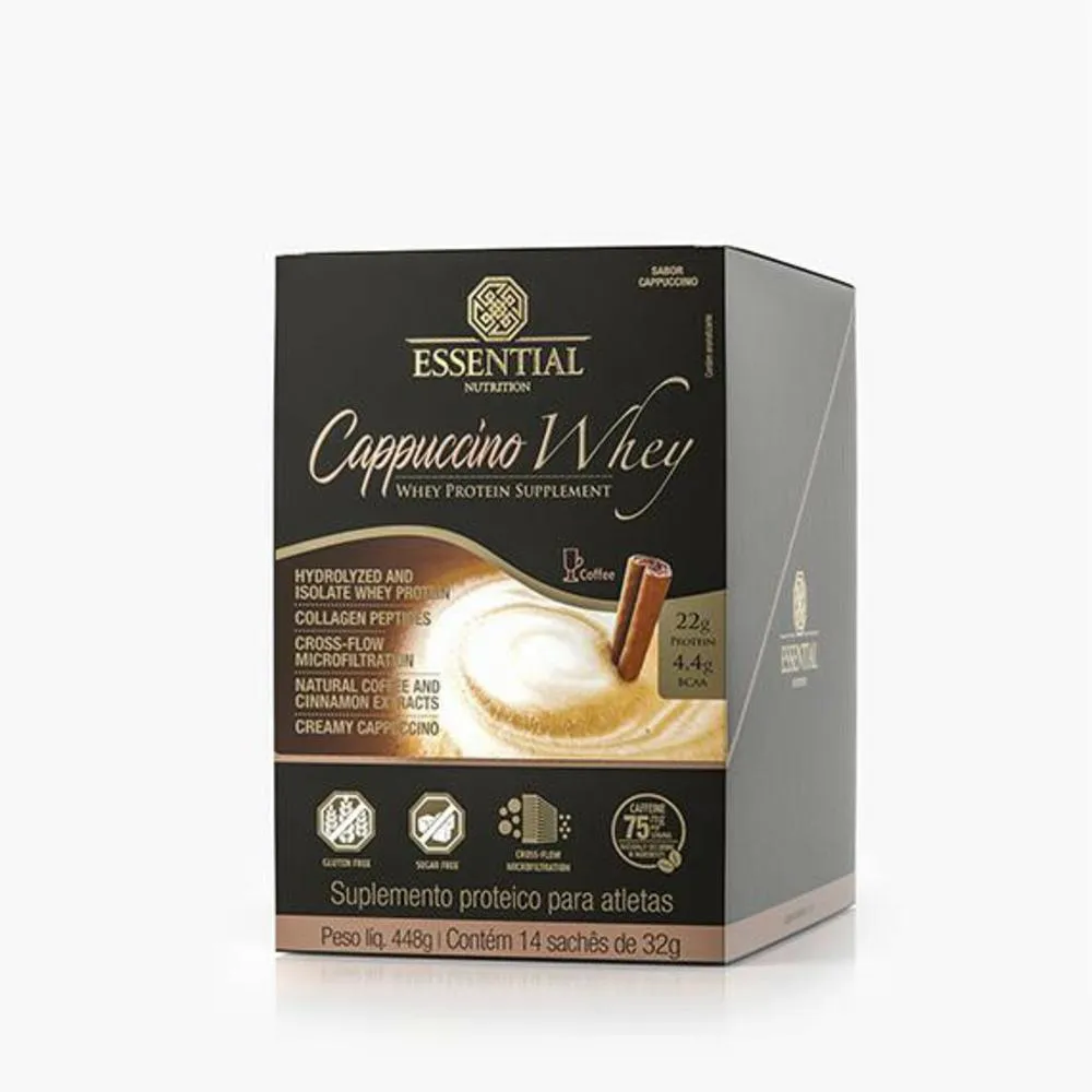 CAPPUCCINO WHEY 32G (448G) 14 UNIDADES ESSENTIAL NUTRITION