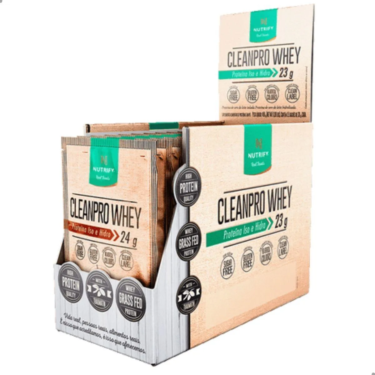 CLEAN PRO WHEY ISO E HIDRO CAIXA 15 SACHê 30G NUTRIFY Baunilha