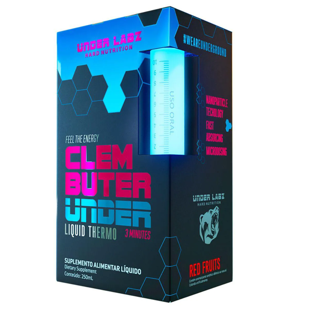 CLEMBUTER UNDER TERMOGêNICO LIQUIDO 250ML - UNDER LABZ Frutas Vermelhas