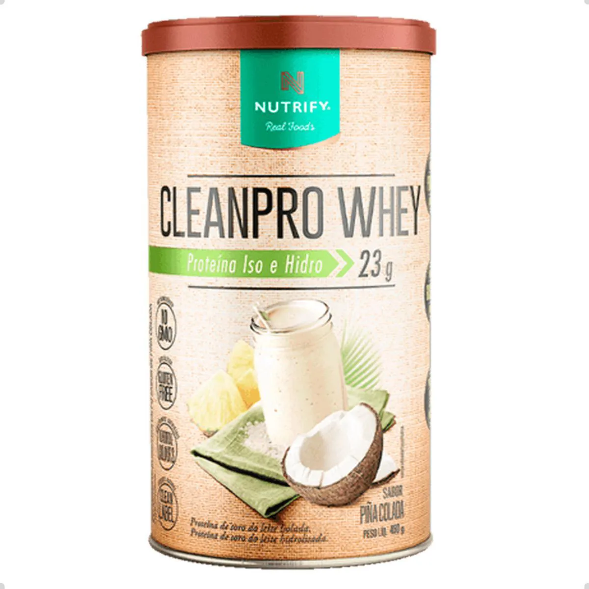 CLEAN PRO WHEY ISO E HIDRO 450G NUTRIFY Pina Colada