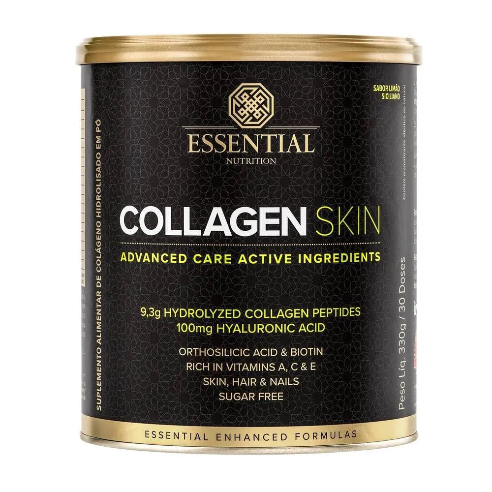 COLLAGEN SKIN 330G PELE UNHA CABELO ESSENTIAL NUTRITION Limão