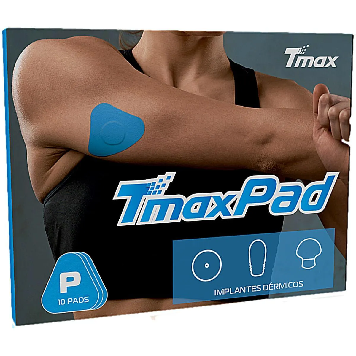 TMAX PAD AZUL BANDAGEM PARA IMPLANTES DéRMICOS 10 UNIDADES