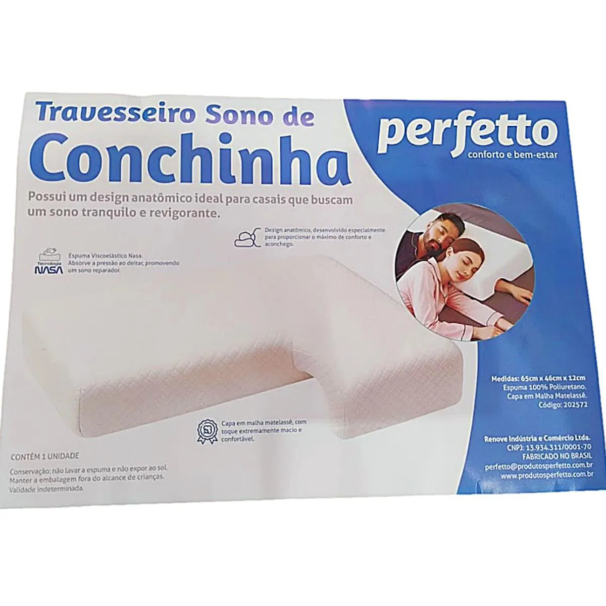 TRAVESSEIRO SONO DE CONCHINHA PERFETTO