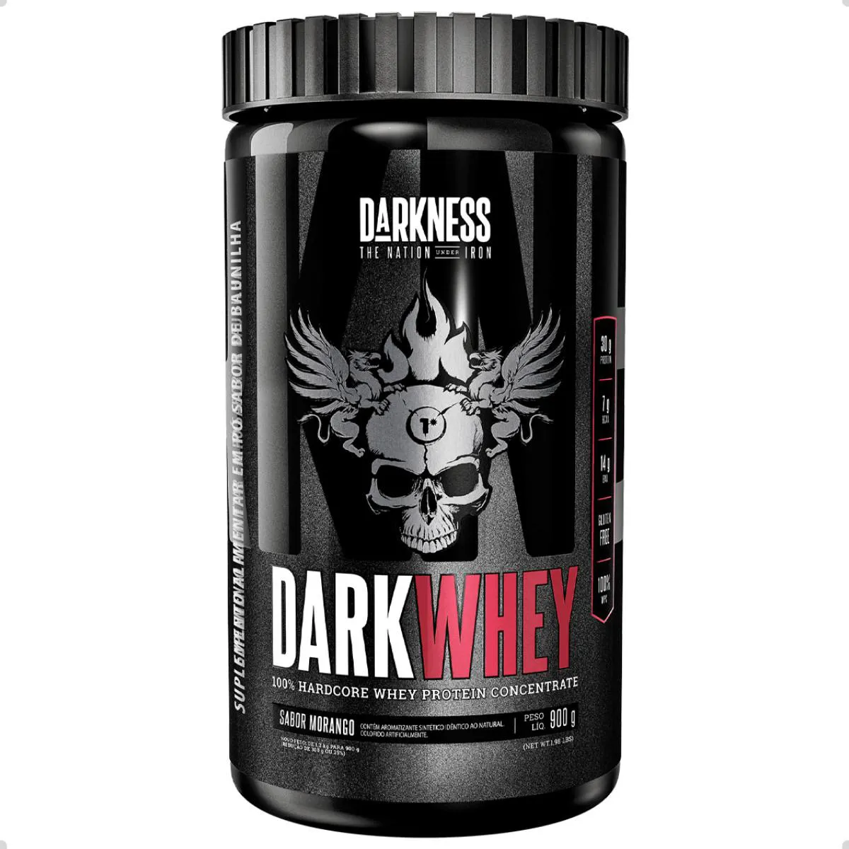 DARK WHEY PROTEIN 100% CONCENTRATE POTE 900G DARKNESS Morango