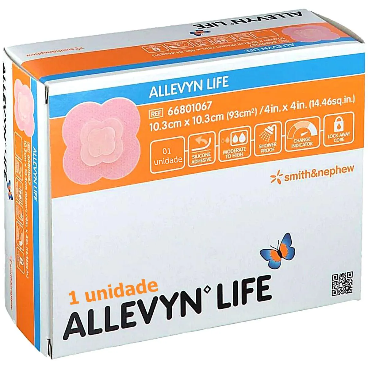 CURATIVO ALLEVYN LIFE ESPUMA HIDROCELULAR +SILICONE 10.3X10.3CM - UNIDADE