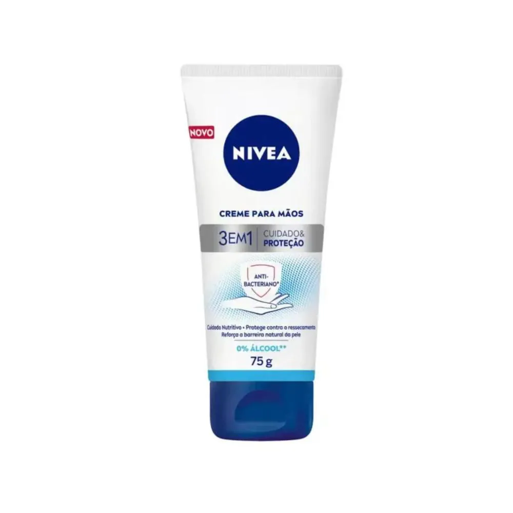 CREME PARA AS MãOS NIVEA 3 EM 1 AçãO ANTIBACTERIANA 75G