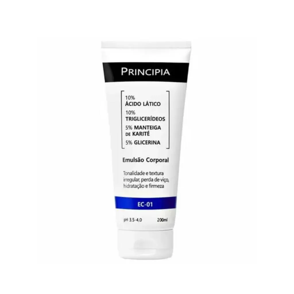 EMULSAO CORPORAL 10%  ACIDO LATICO + MIX DE ATIVOS HIDRATANTES PRINCIPIA SKINCARE EC-01 COM 200ML