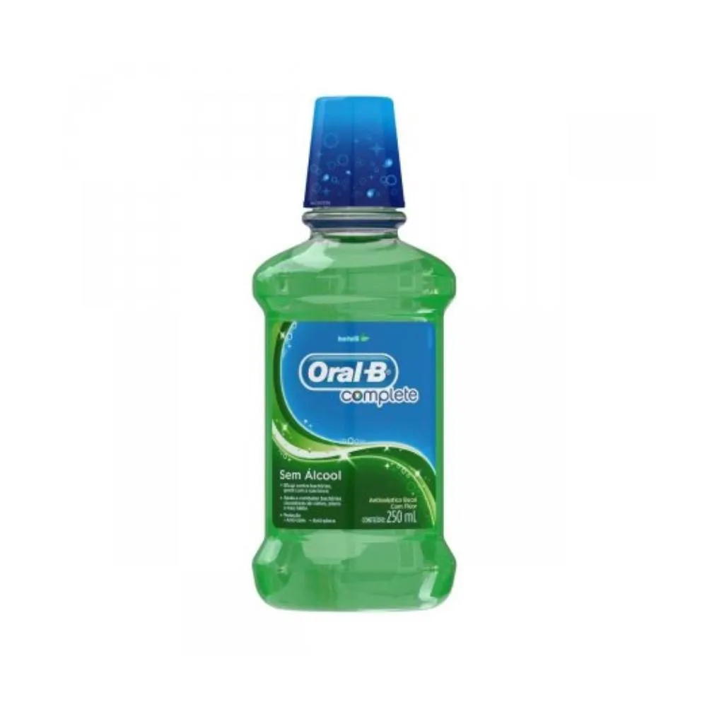 ENXAGUANTE ANTISSéPTICO BUCAL ORAL-B COMPLETE HORTELã SEM ÁLCOOL COM 250ML